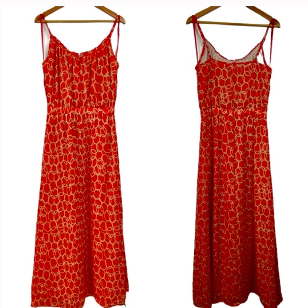 Bananas Republic Orange Lined Maxi Dress